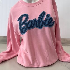 Barbie Pink Sweatshirt with Blue Logo